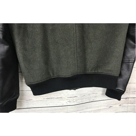 American Eagle Outfitters Men's Green/Black Wool mix Varsity Bomber Jacket Small - Picture 5 of 6